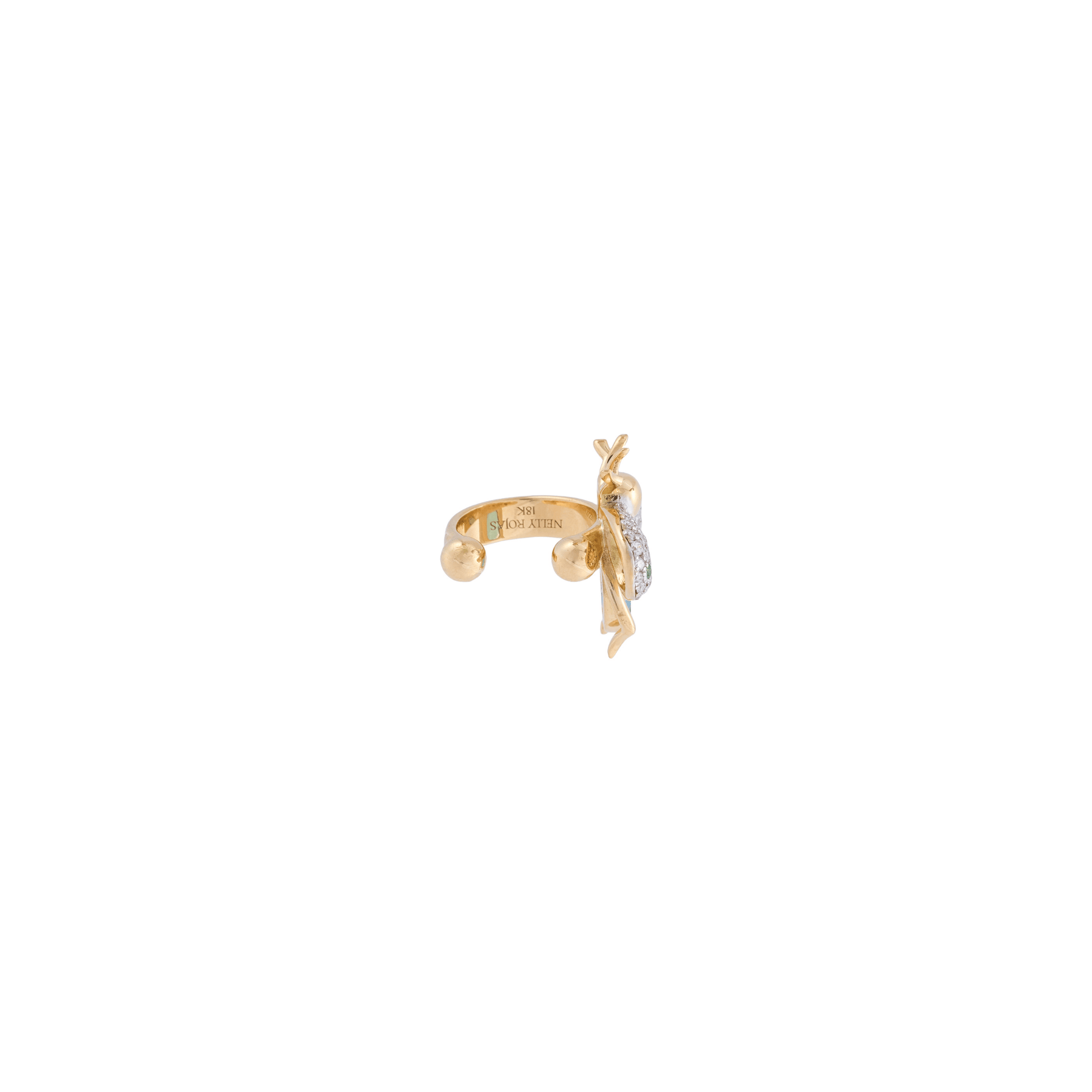 Abeja Real 18k Gold London Blue Topaz Ear Cuff