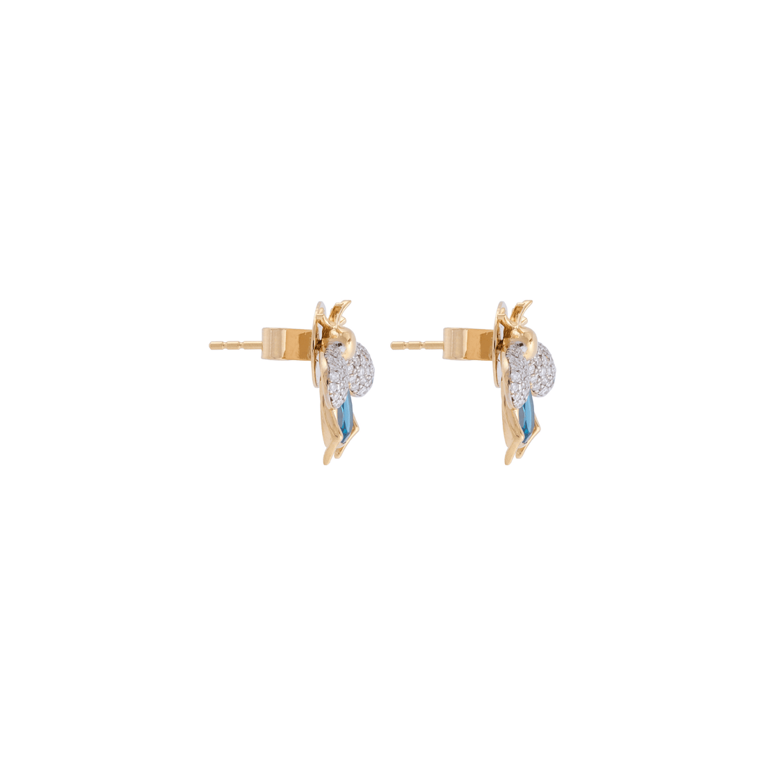 Abeja Real 18k Gold London Blue Topaz Earrings