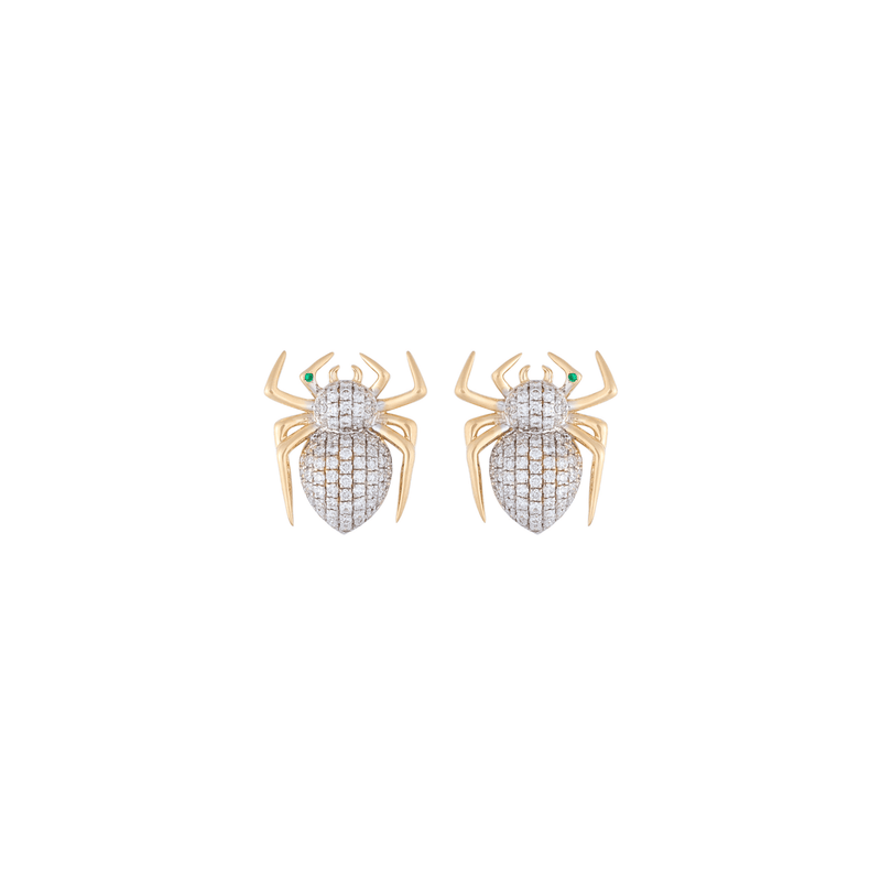 Lola Spider 18k Gold Diamond Earrings