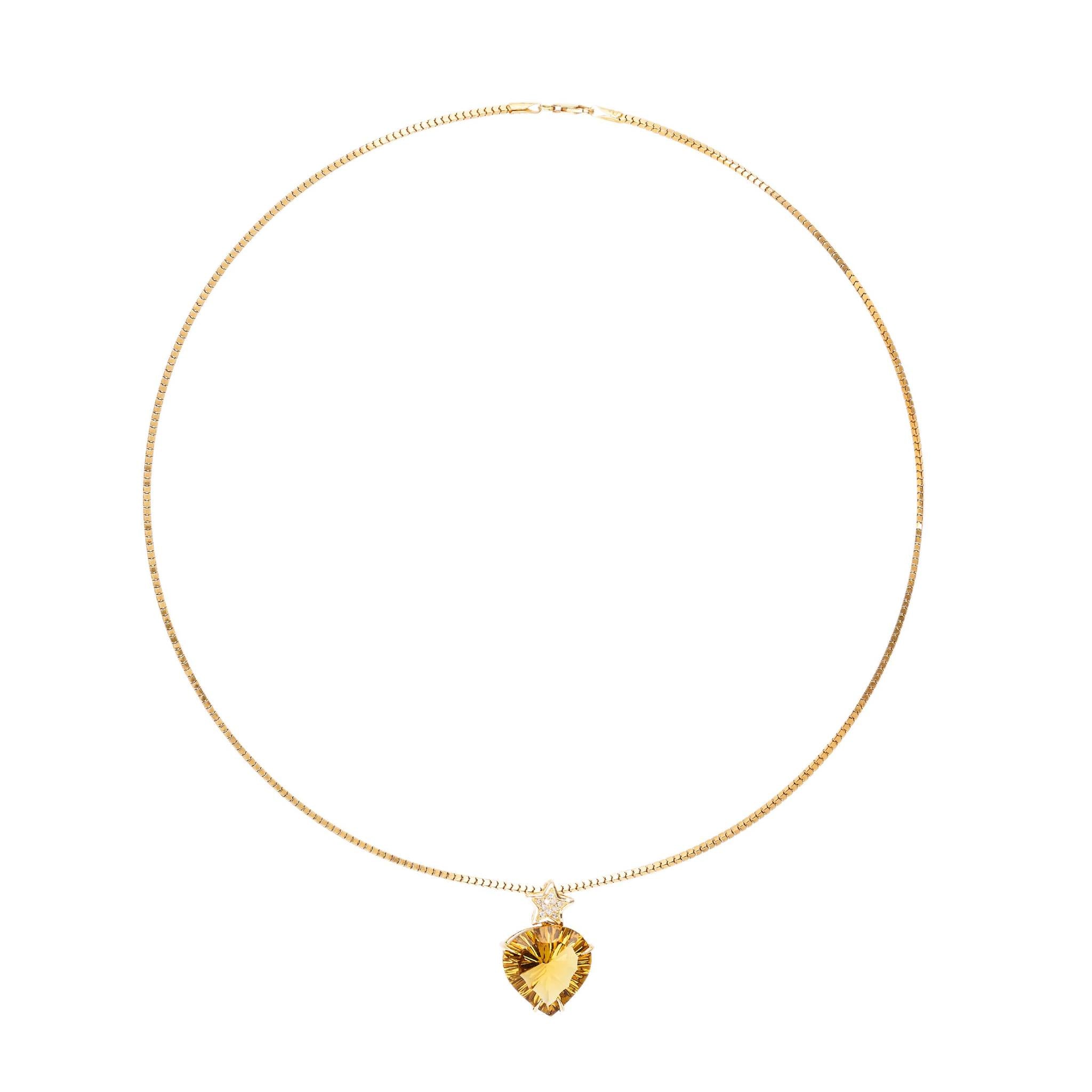 Hada One Star Concave Citrine Necklace