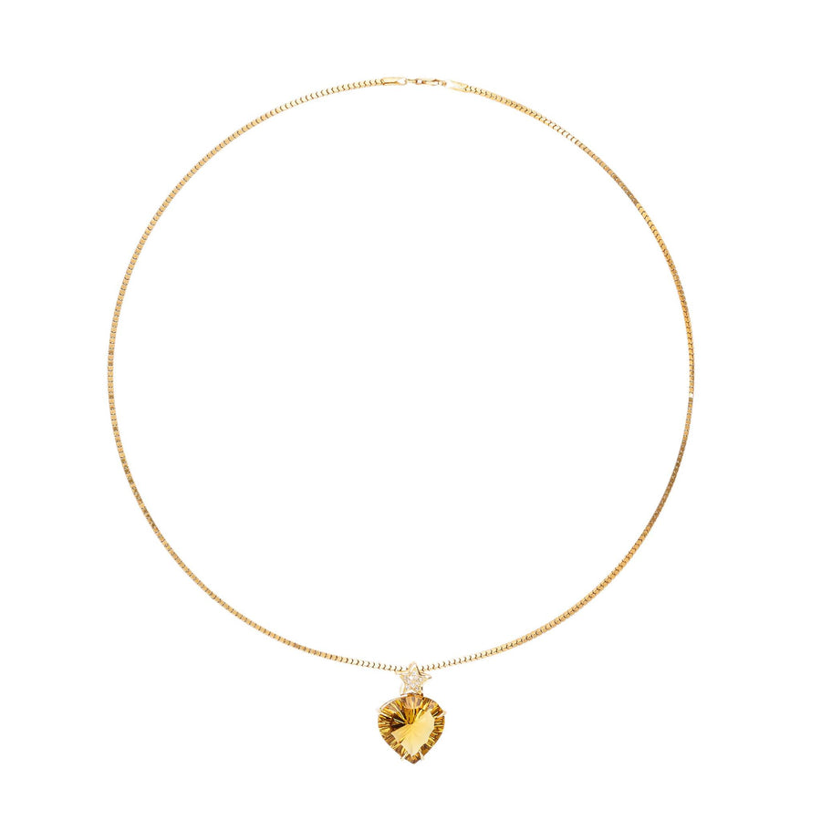 Hada One Star Concave Citrine Necklace