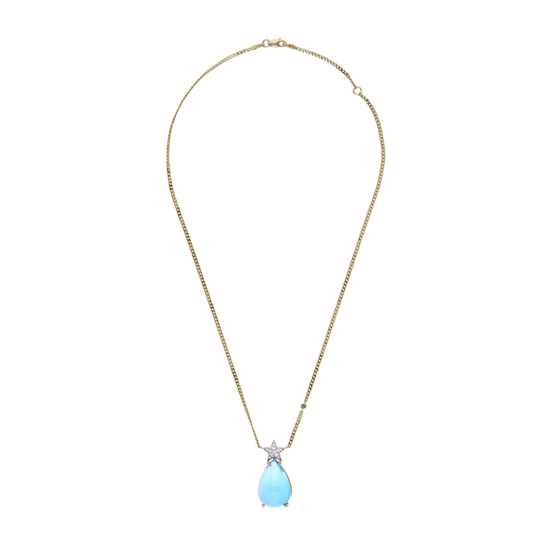 Hada One Star 18k Gold Light Blue Topaz Necklace