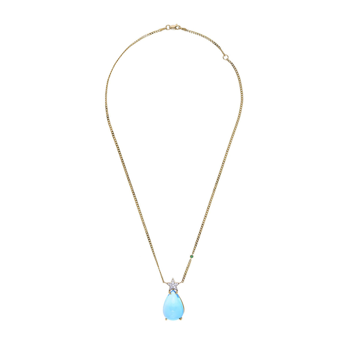 Hada One Star 18k Gold Light Blue Topaz Necklace