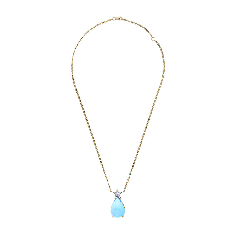 Hada One Star 18k Gold Light Blue Topaz Necklace