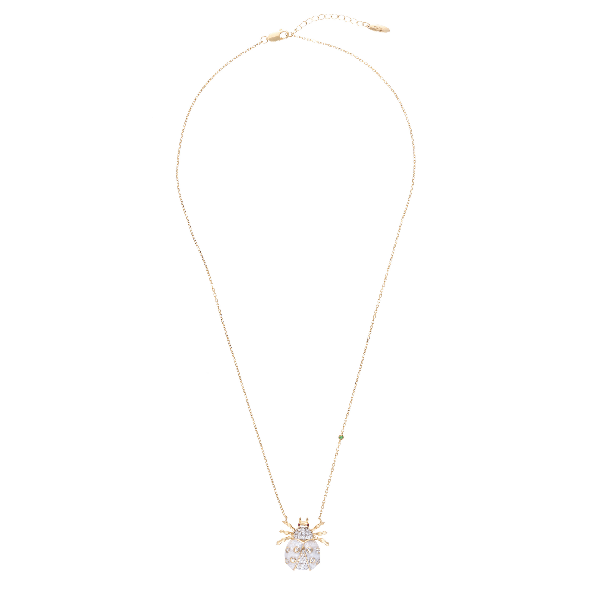 Royal Ladybug 18k Gold Diamond Necklace