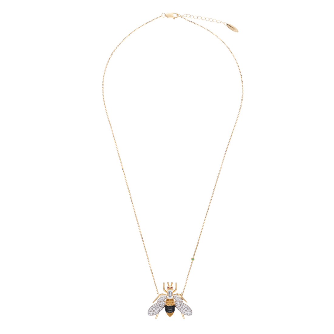 Vespula 18k Gold Yellow Topaz and Onyx Necklace