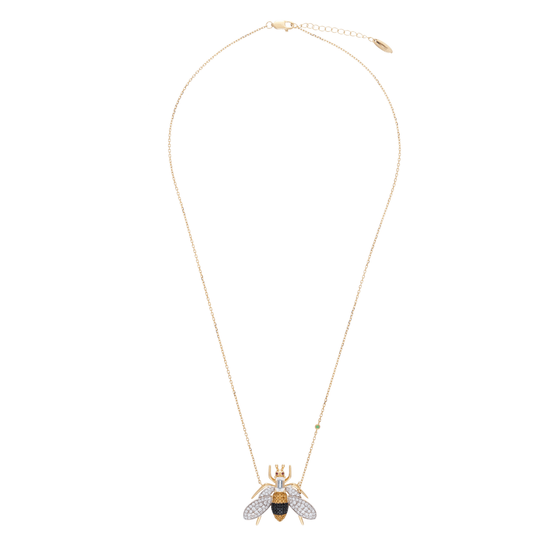 Vespula 18k Gold Yellow Topaz and Onyx Necklace