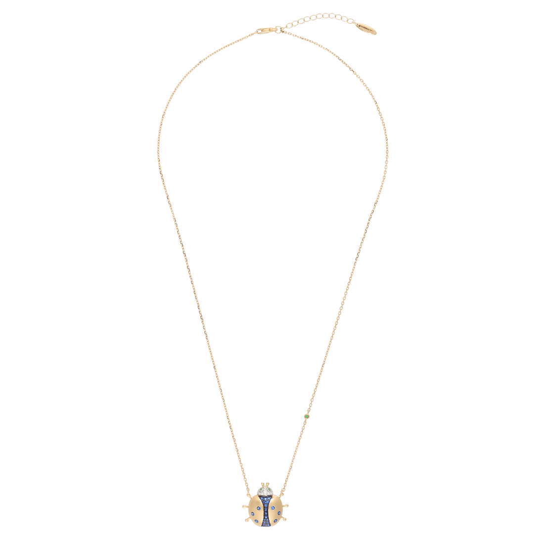 Vegetal Fauna Ladybug 18K Gold Sapphire Necklace