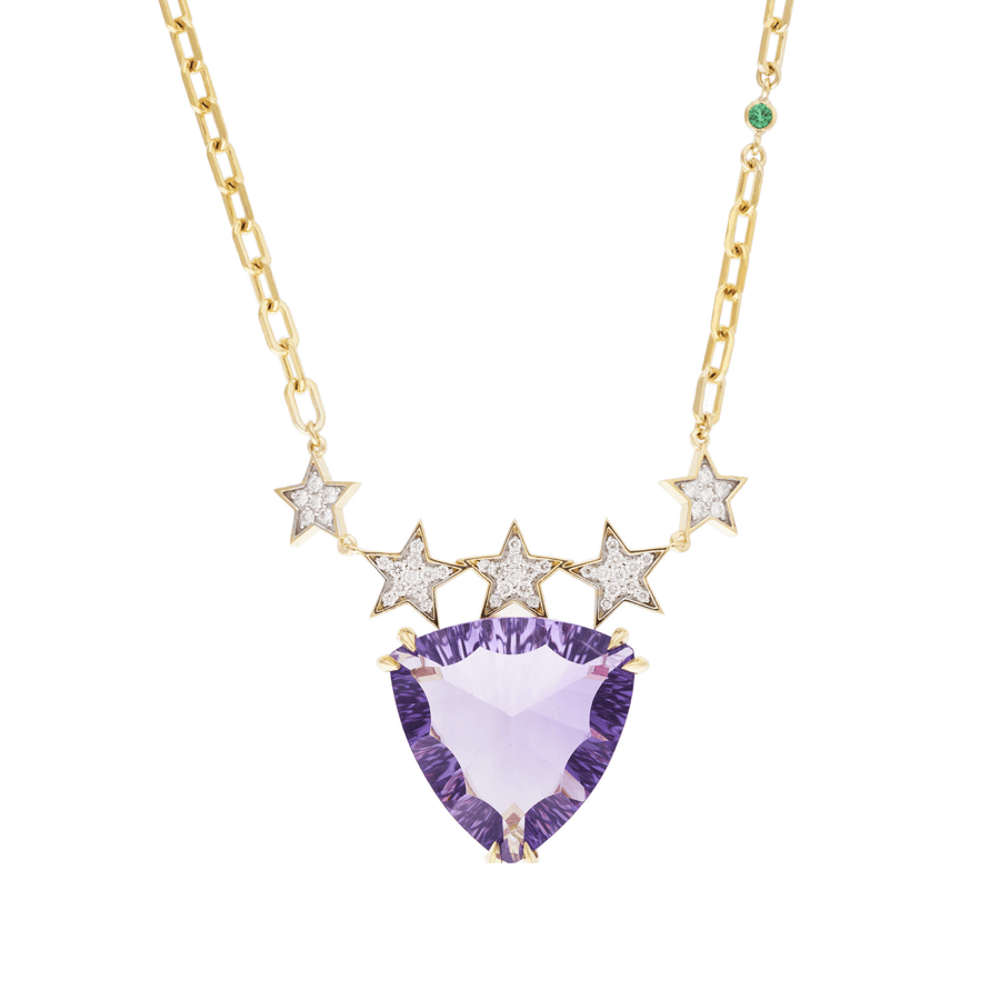 Hada Five Star 18k Gold Amethyst Necklace