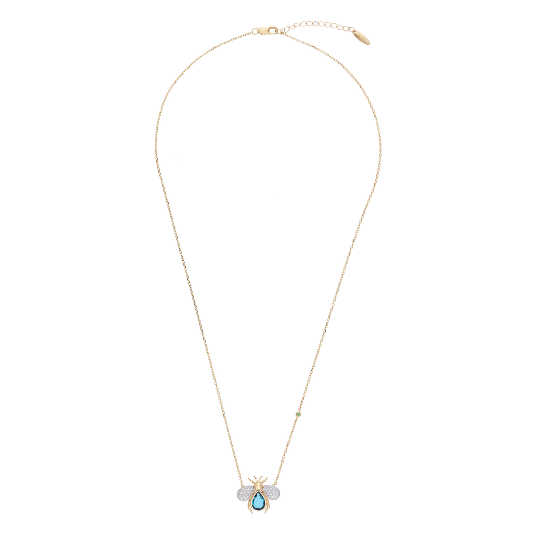Abeja Real 18k Gold London Blue Topaz Necklace