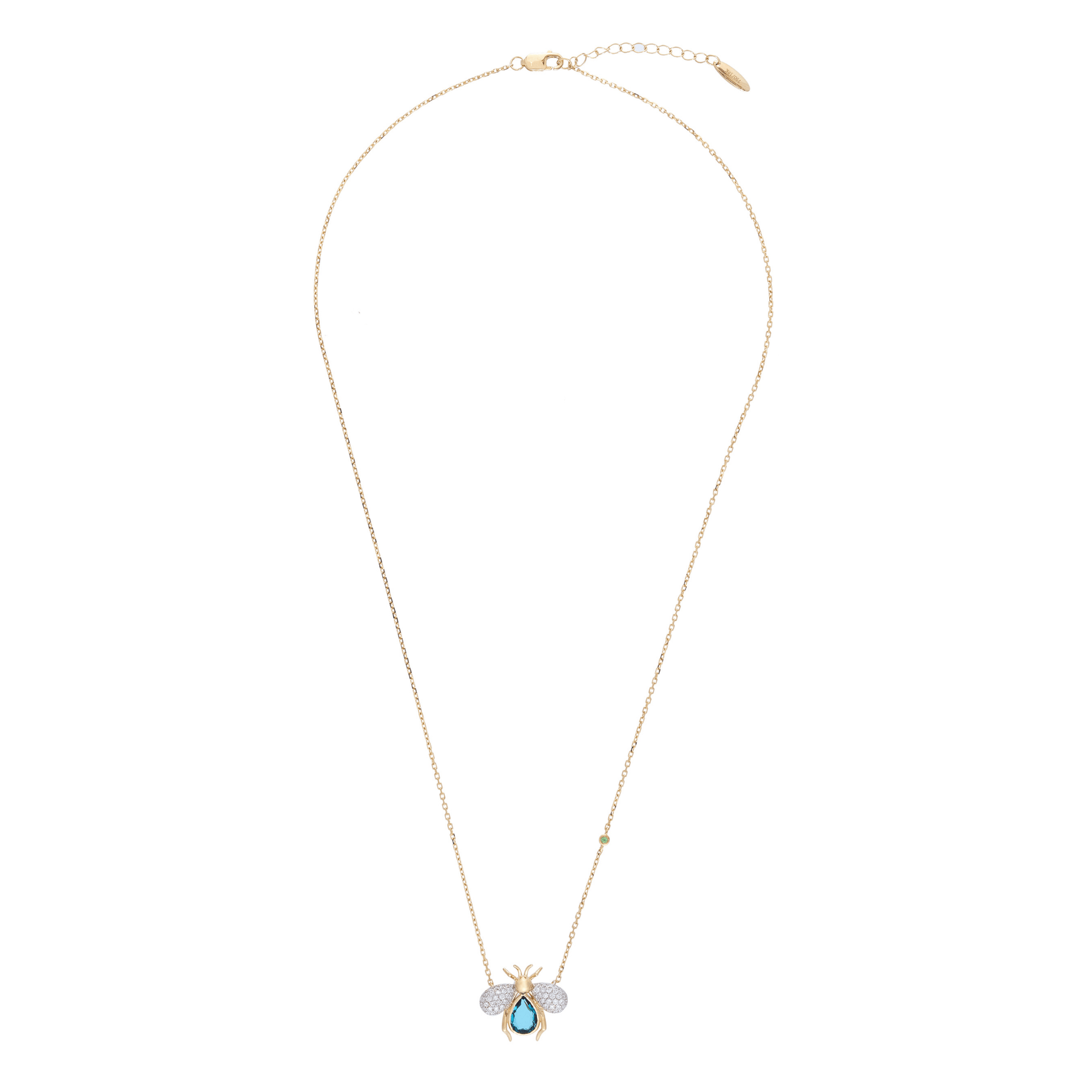 Abeja Real 18k Gold London Blue Topaz Necklace