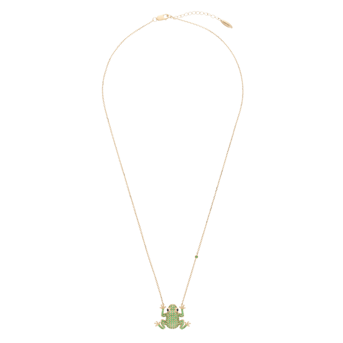 Amazonica Frog 18k Gold Tsavorite Necklace