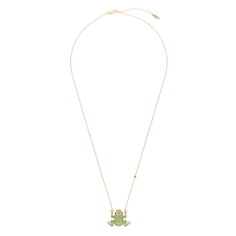 Amazonica Frog 18k Gold Tsavorite Necklace