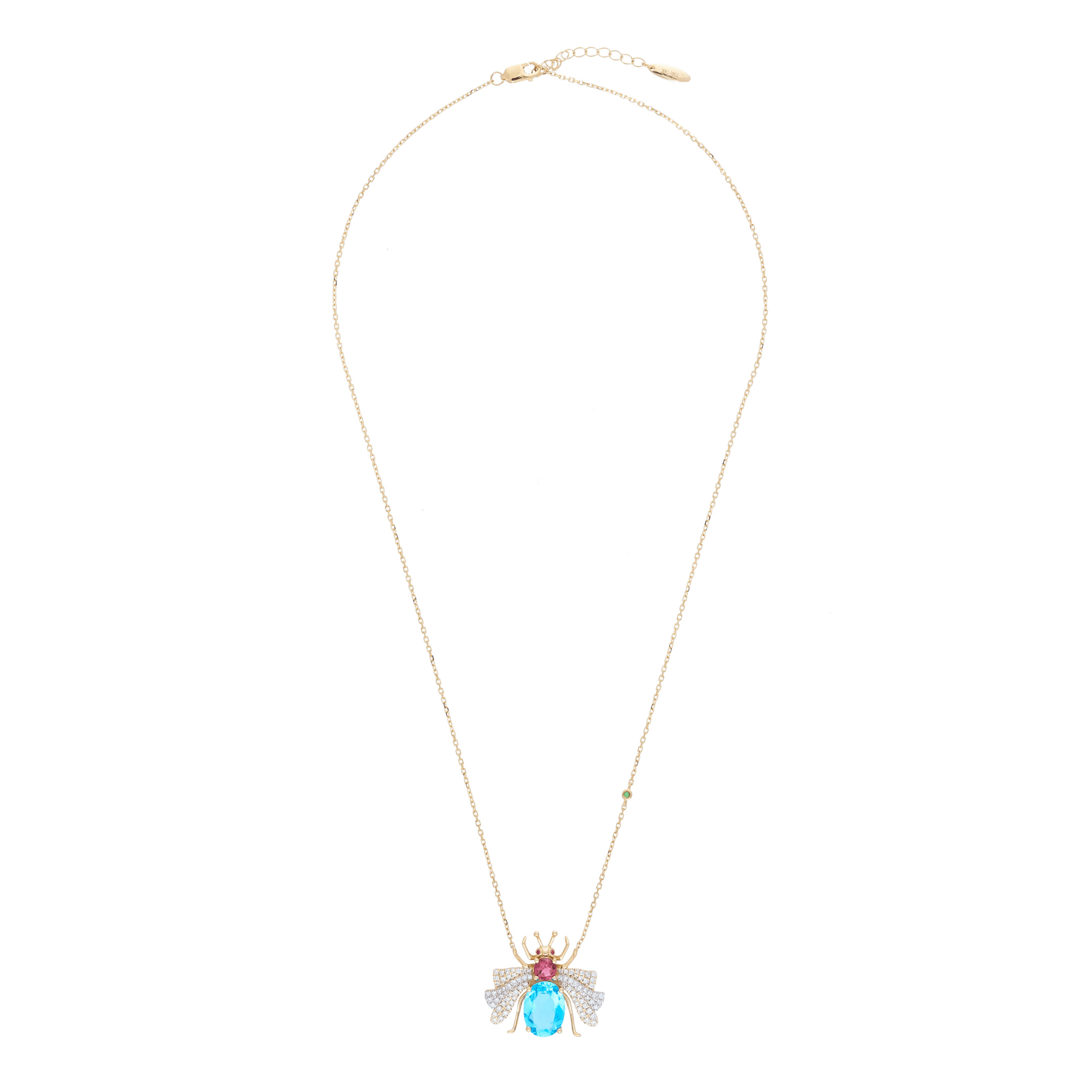 Candy 18k Gold Blue Topaz Necklace