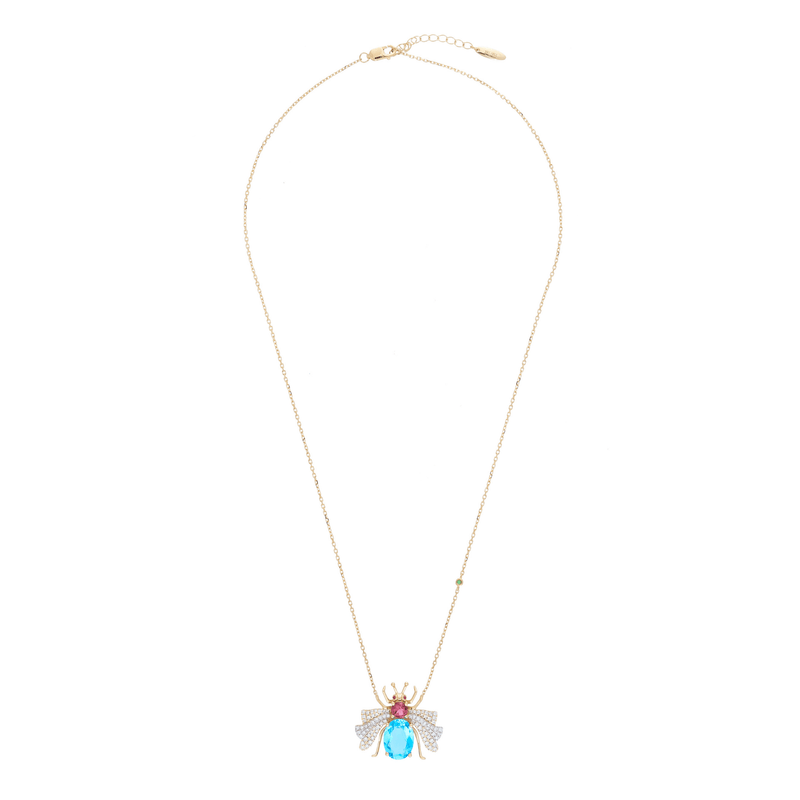Candy 18k Gold Blue Topaz Necklace