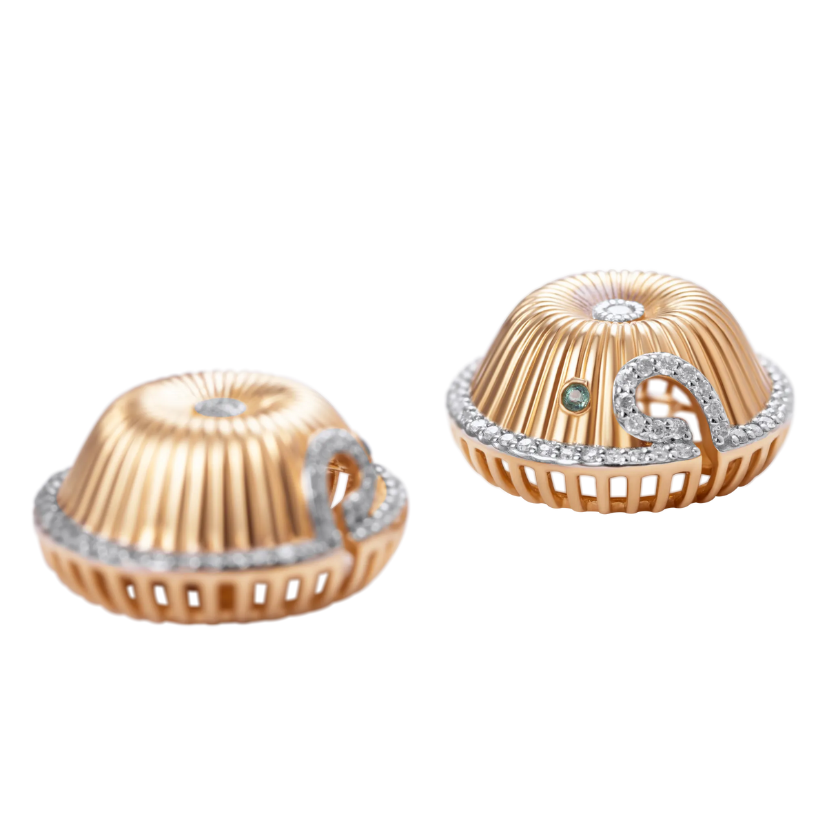 Spora Funghi 18K Gold Diamond Studs