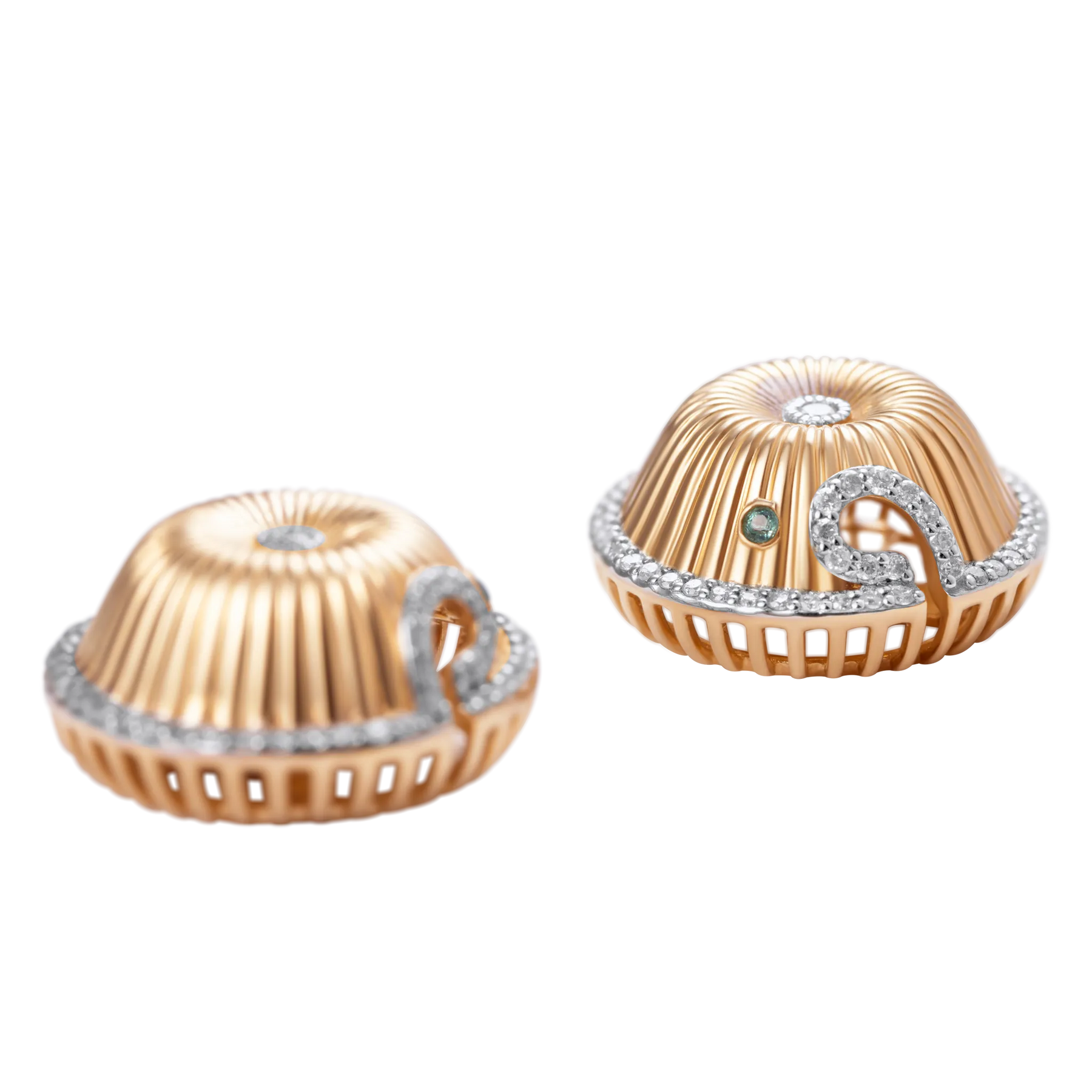 Spora Funghi 18K Gold Diamond Studs