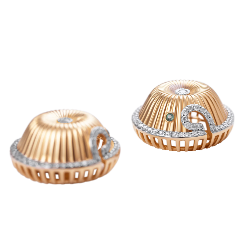 Spora Funghi 18K Gold Diamond Studs