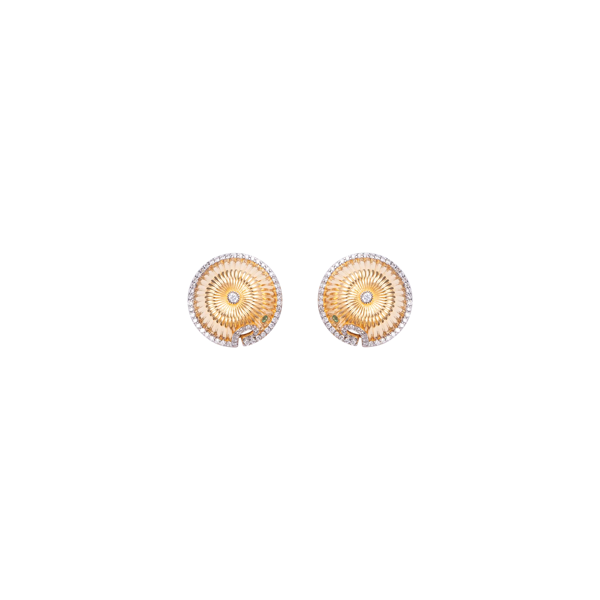 Spora Funghi 18K Gold Diamond Studs
