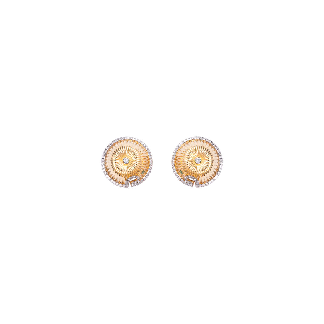 Spora Funghi 18K Gold Diamond Studs