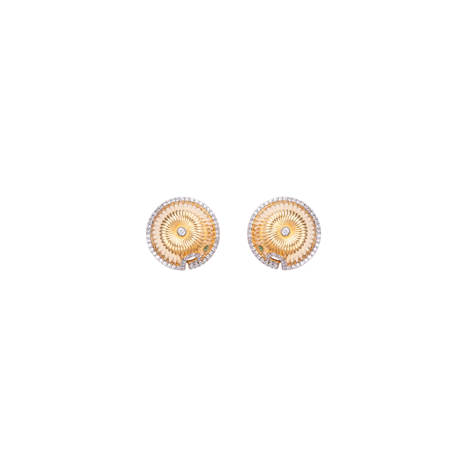 Spora Funghi 18K Gold Diamond Studs