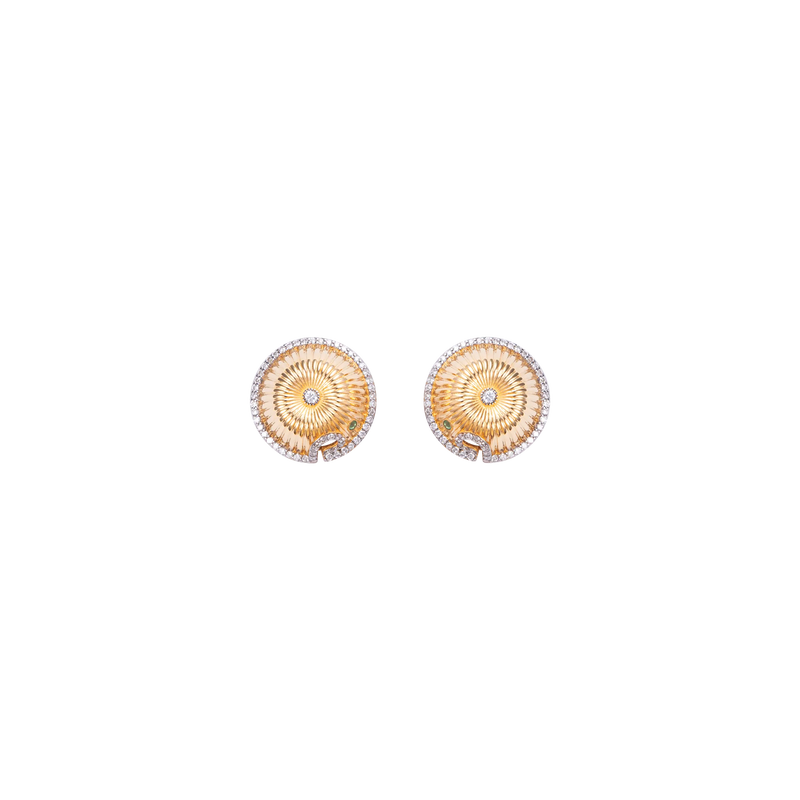 Spora Funghi 18K Gold Diamond Studs