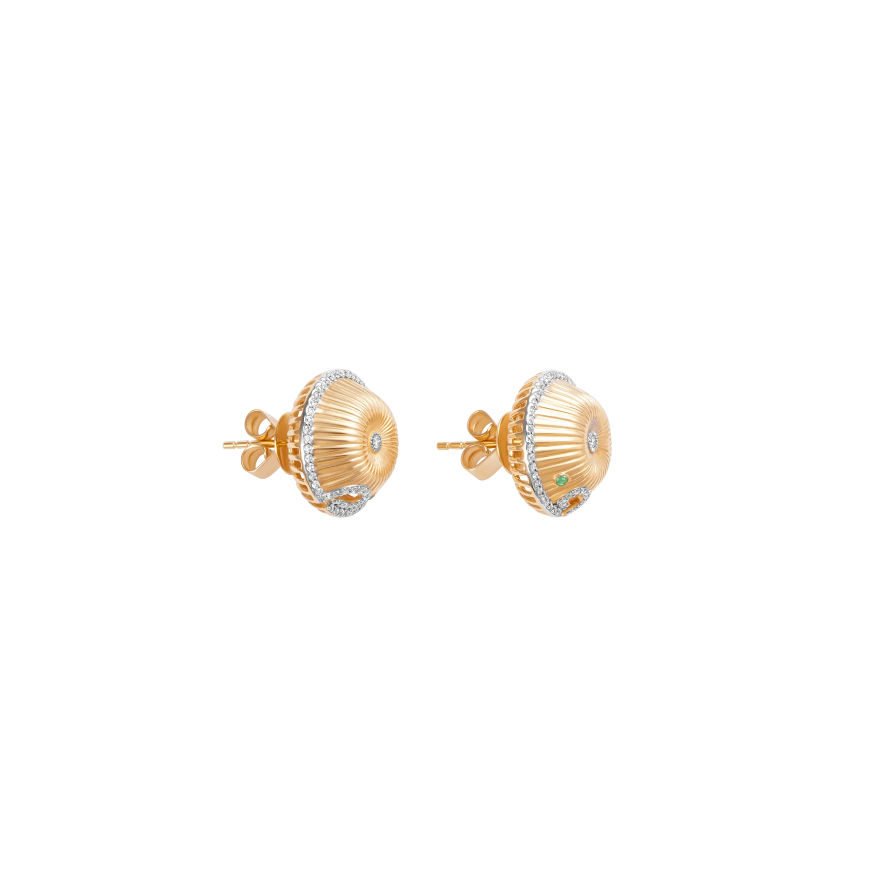 Spora Funghi 18K Gold Diamond Studs