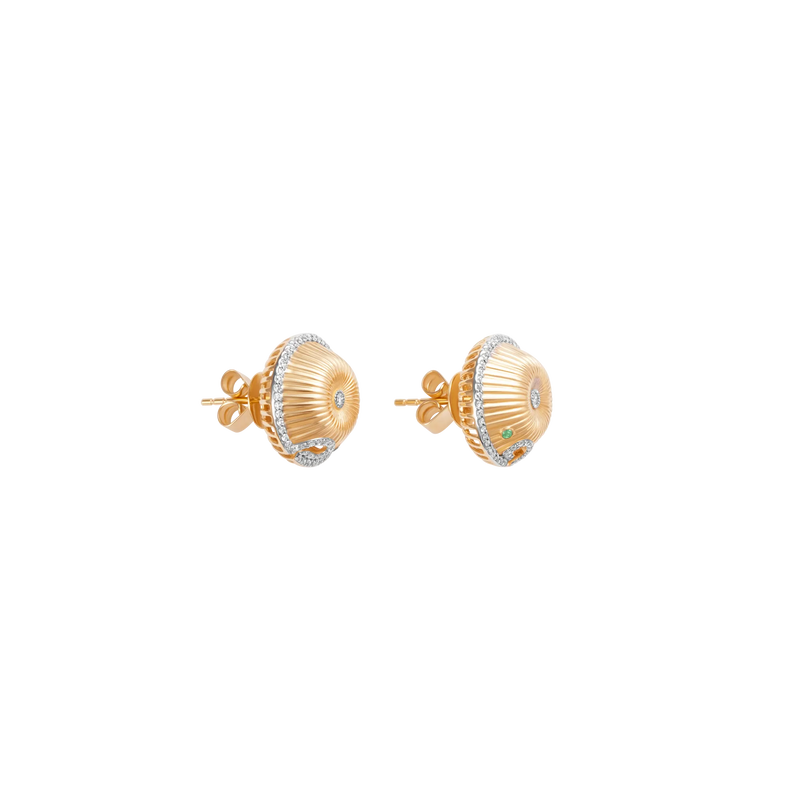 Spora Funghi 18K Gold Diamond Studs