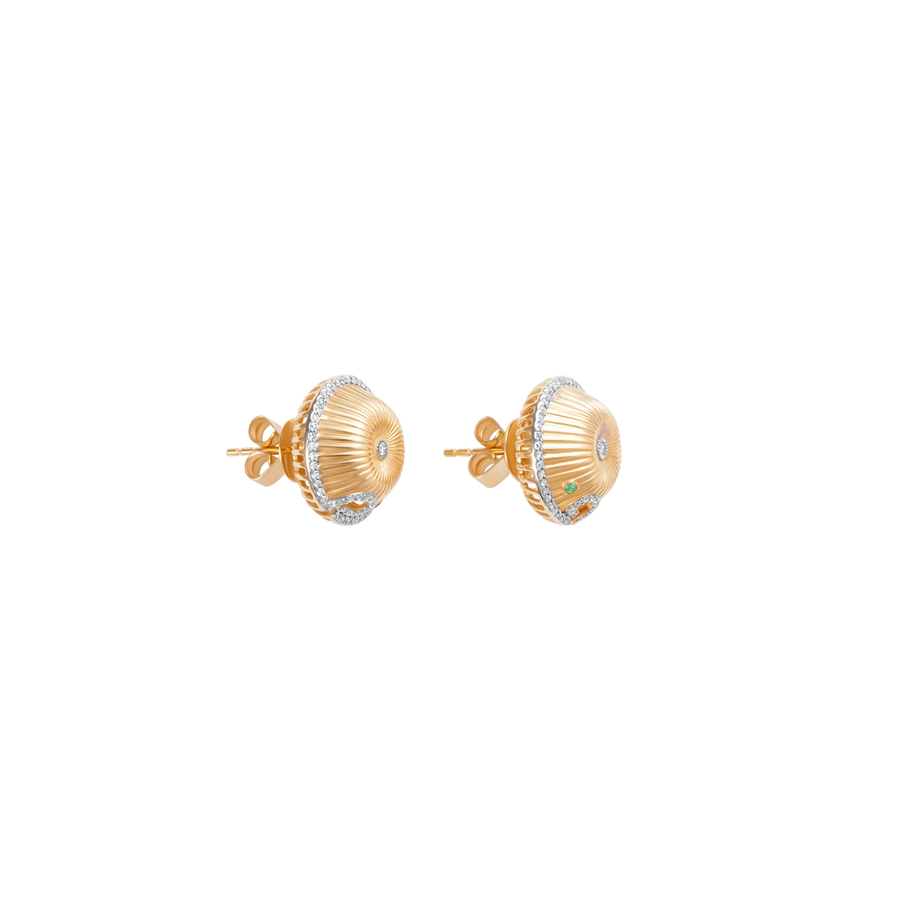 Spora Funghi 18K Gold Diamond Studs