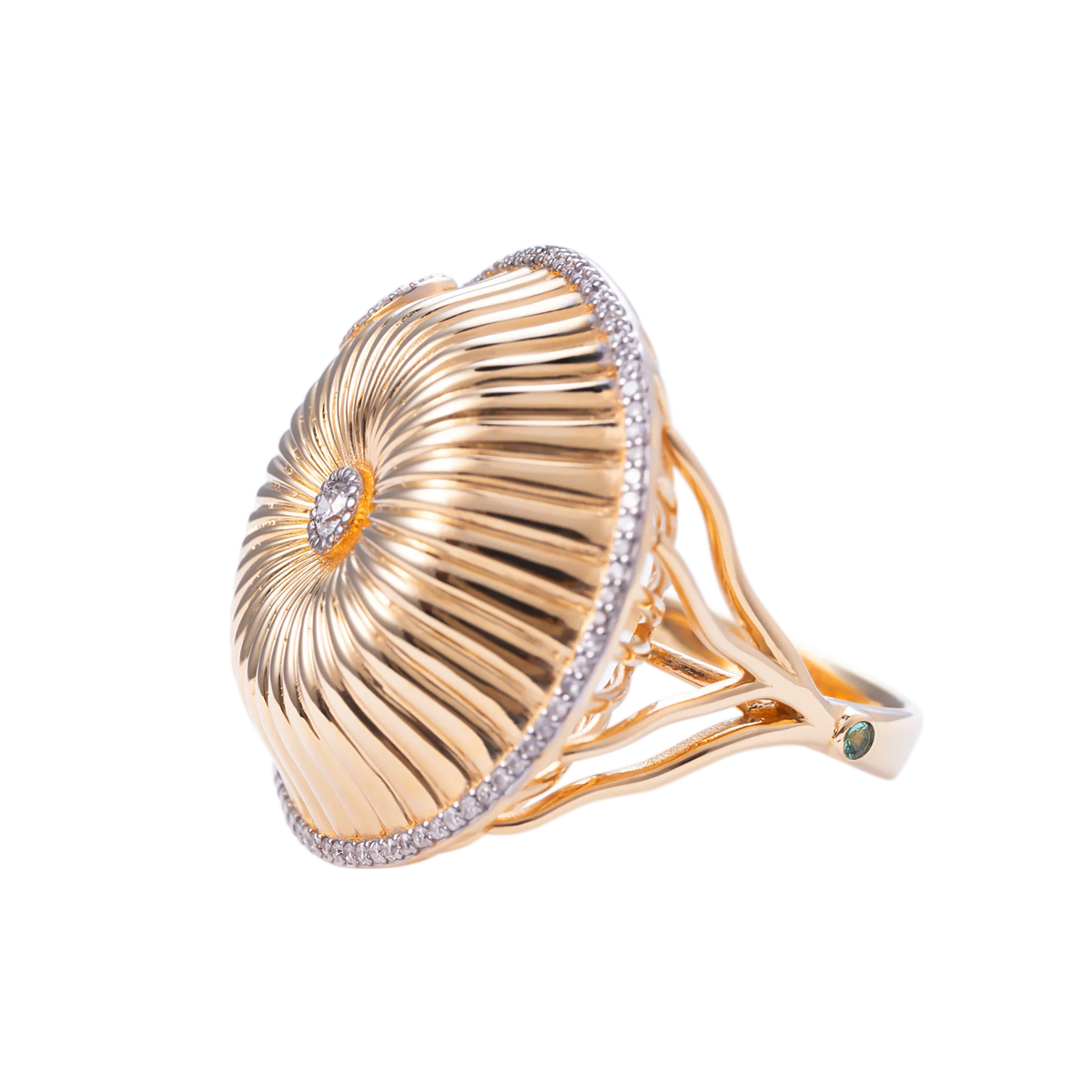 Spora Funghi 18K Gold Diamond Ring