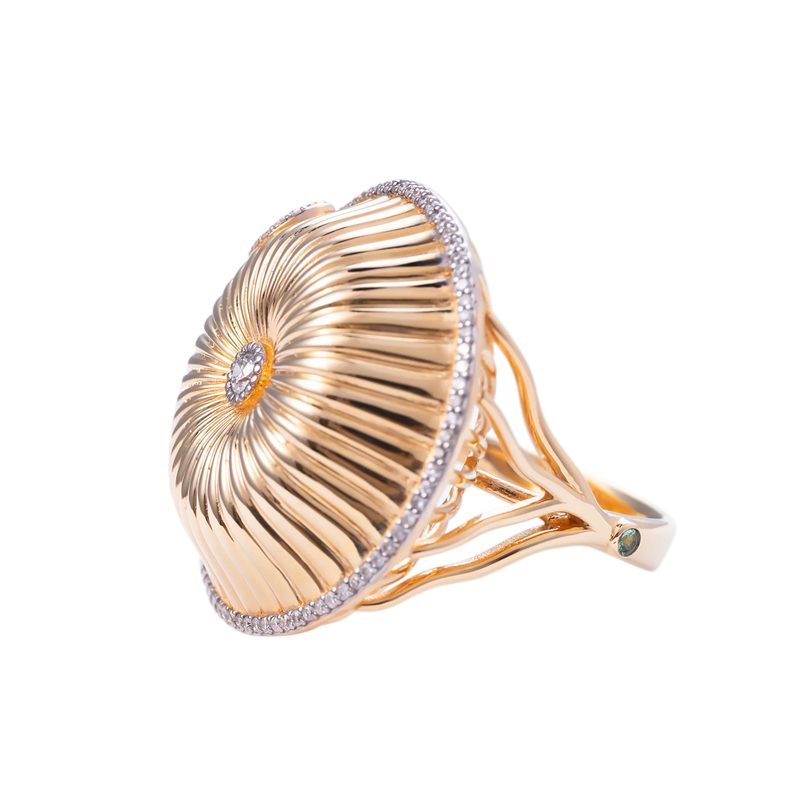 Spora Funghi 18K Gold Diamond Ring