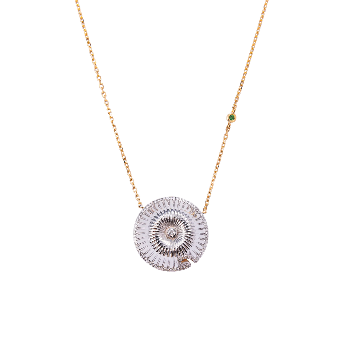 Spora Funghi White Gold Diamond Necklace