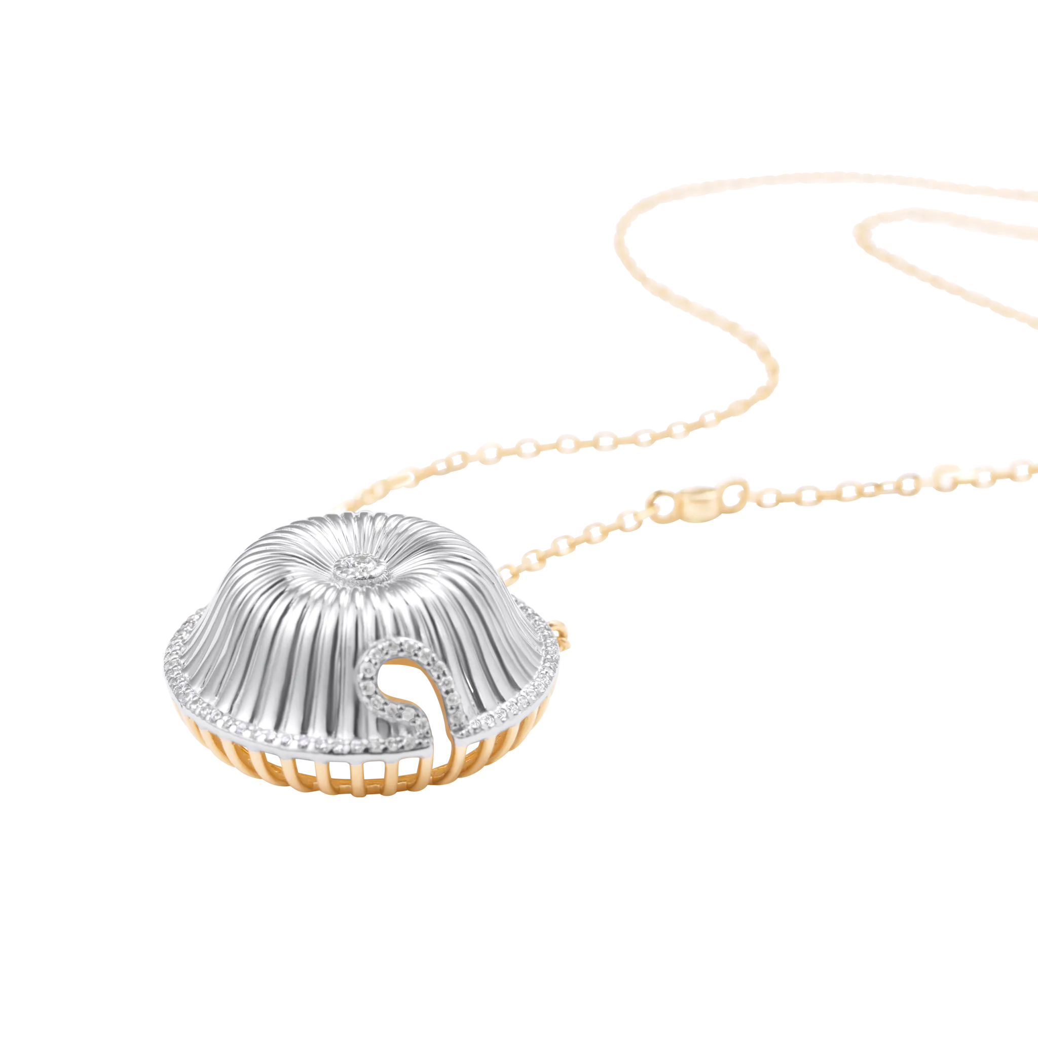 Spora Funghi White Gold Diamond Necklace