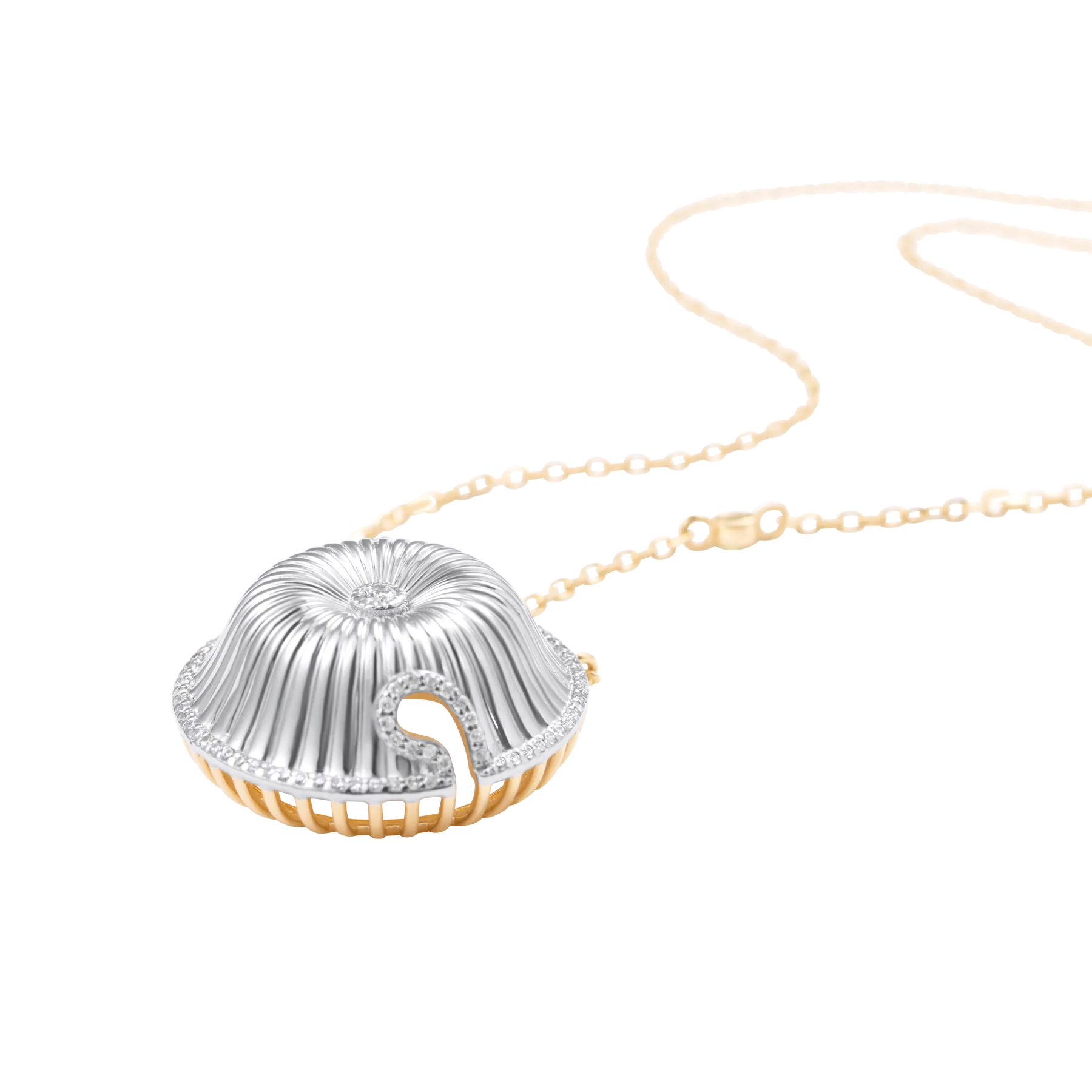 Spora Funghi White Gold Diamond Necklace
