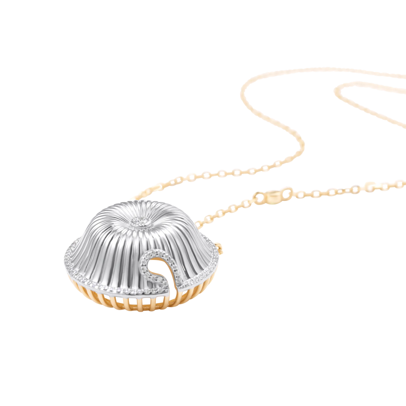 Spora Funghi White Gold Diamond Necklace