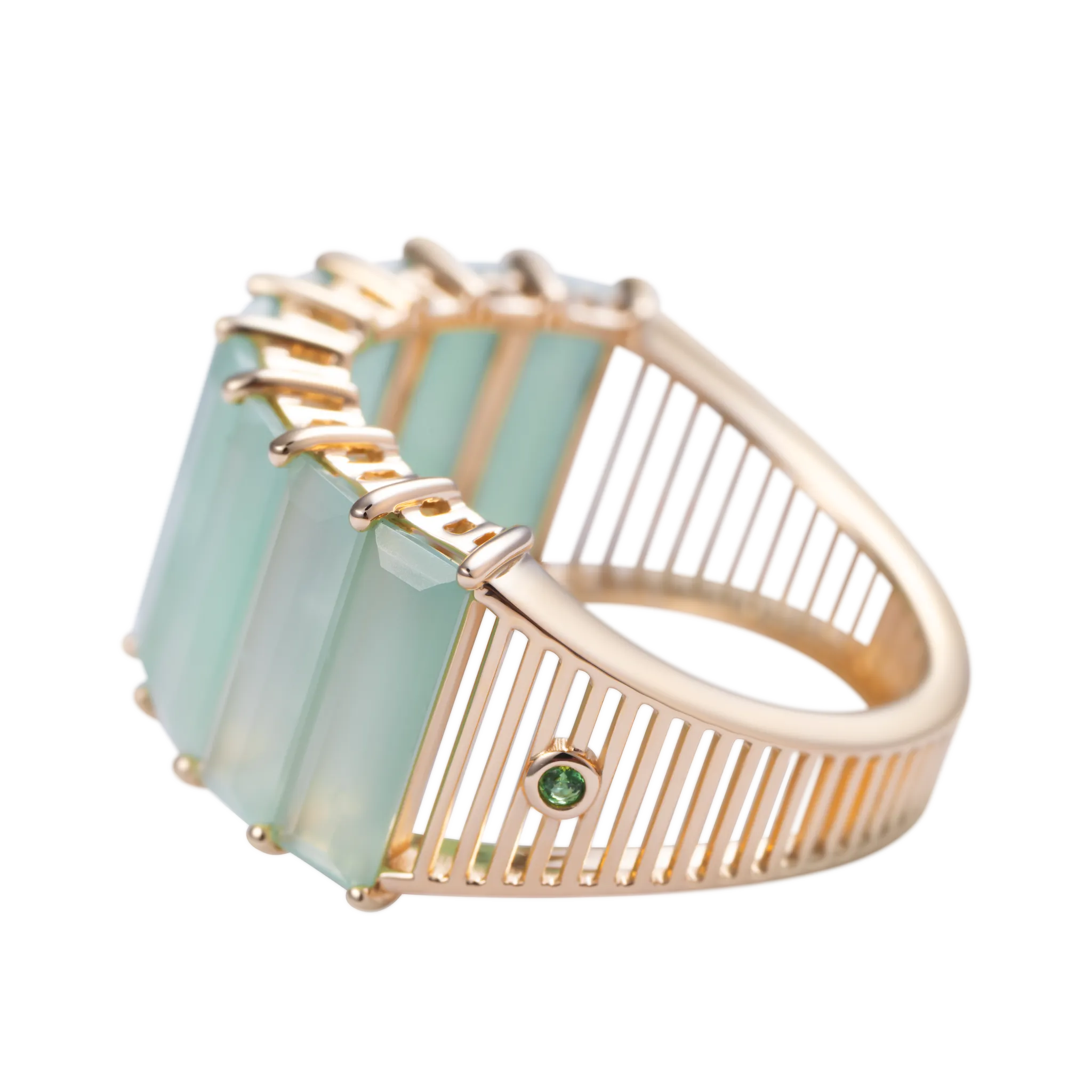 Iridia Green Jade Ring