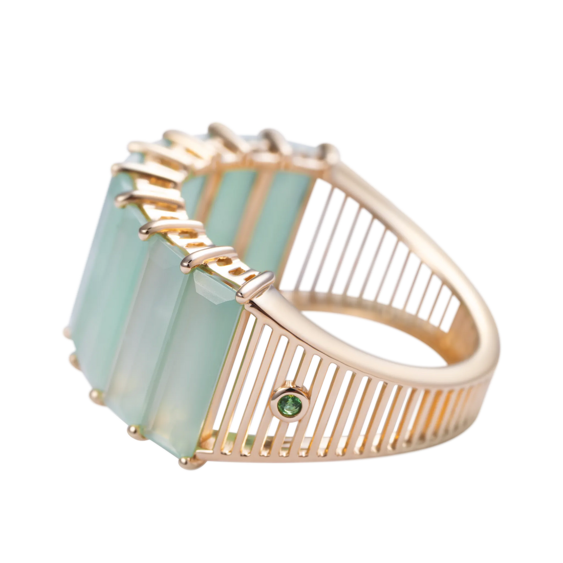Iridia Green Jade Ring