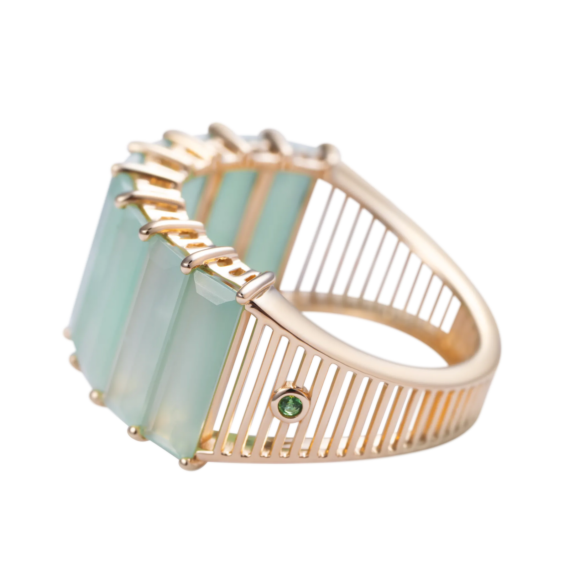 Iridia Green Jade Ring