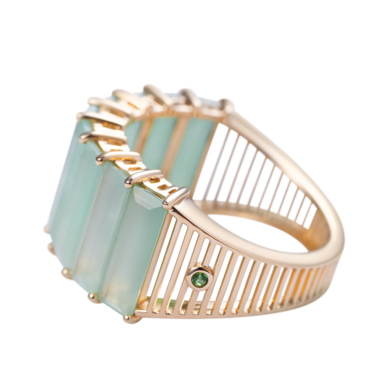 Iridia Green Jade Ring