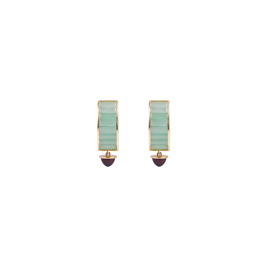 Iridia Green Jade Earrings
