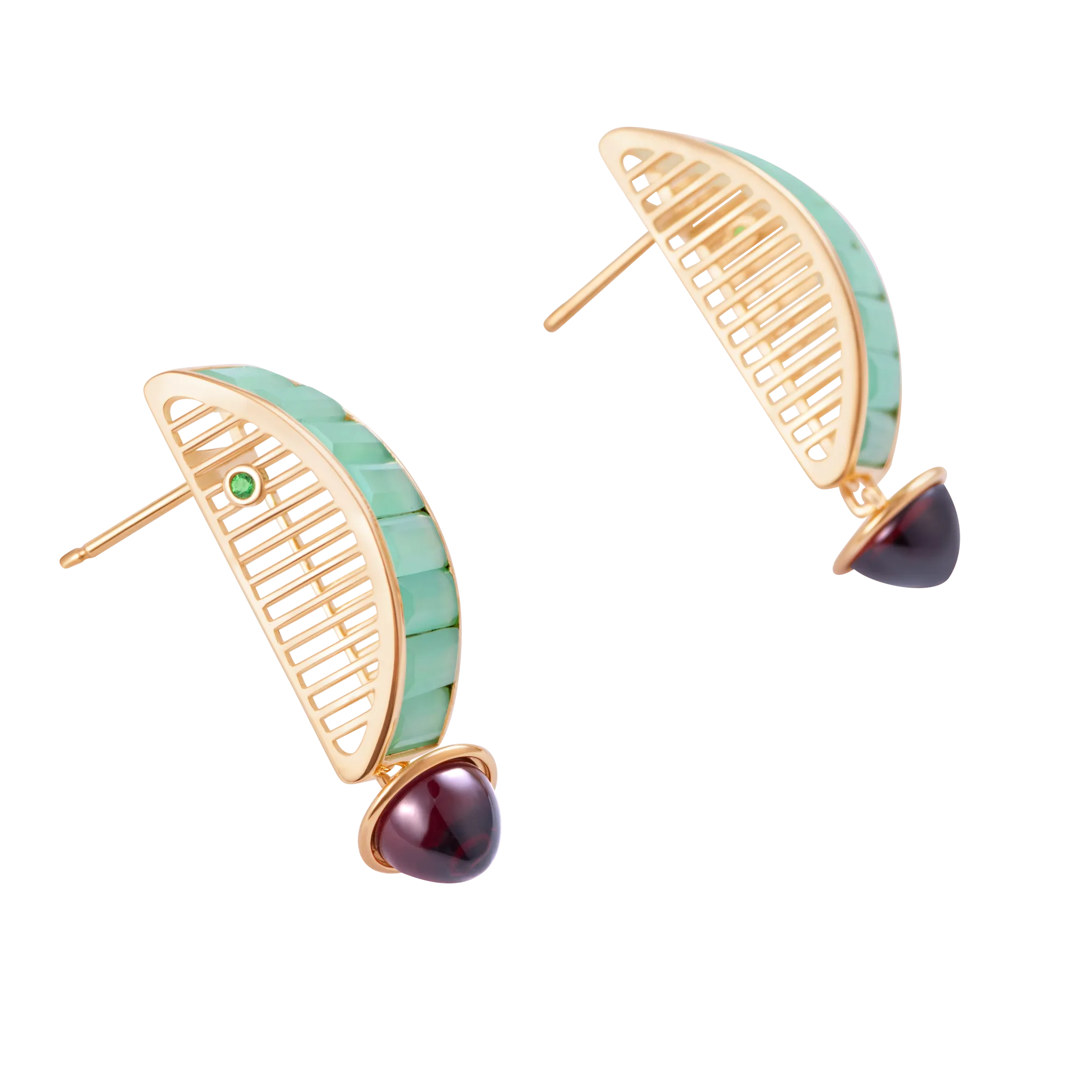 Iridia Green Jade Earrings