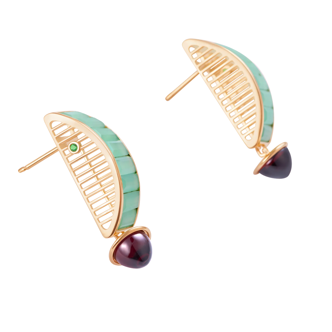 Iridia Green Jade Earrings