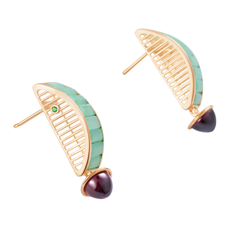 Iridia Green Jade Earrings