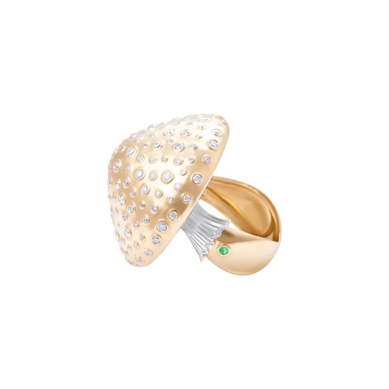 Mycelium Funghi 18K Gold Diamond Ring