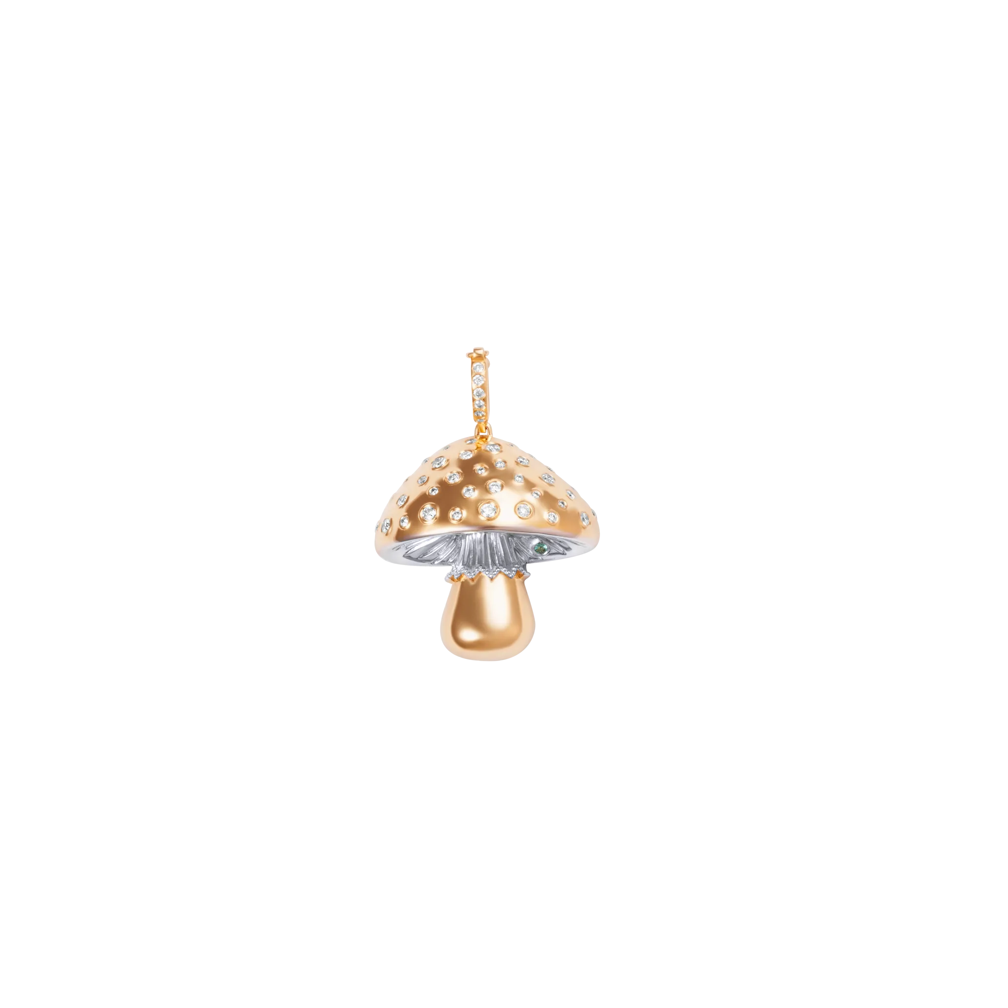 Mycelium Funghi 18K Gold Diamond Pendant