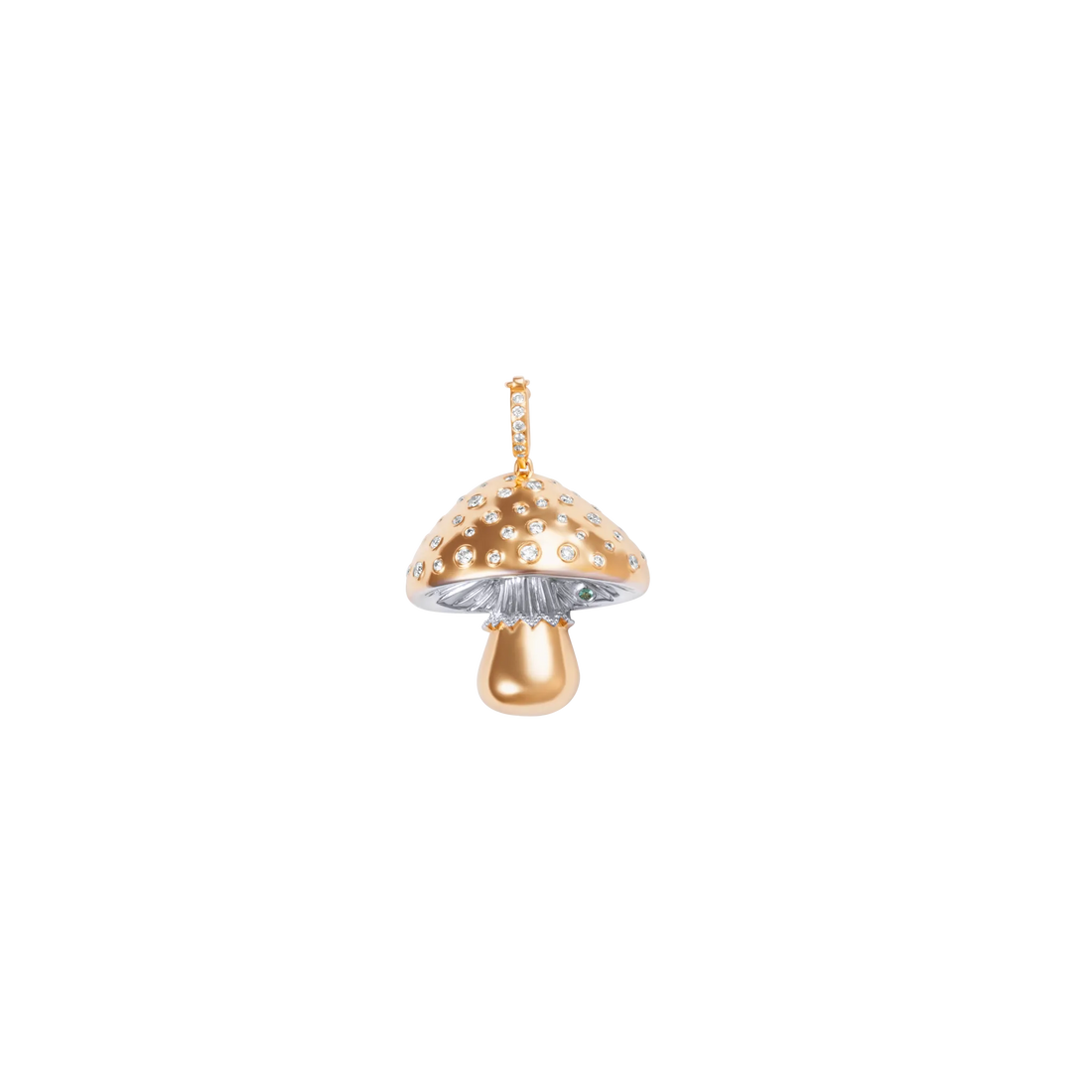 Mycelium Funghi 18K Gold Diamond Pendant