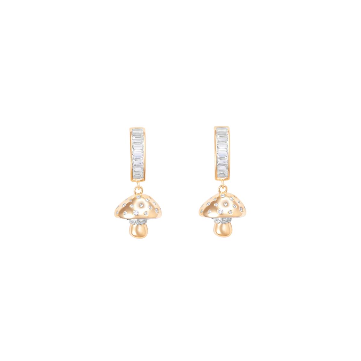 Mycelium Funghi 18K Gold Diamond Earrings