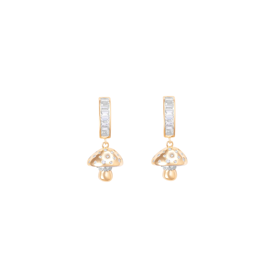 Mycelium Funghi 18K Gold Diamond Earrings