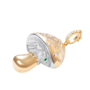 Mycelium Funghi 18K Gold Diamond Pendant