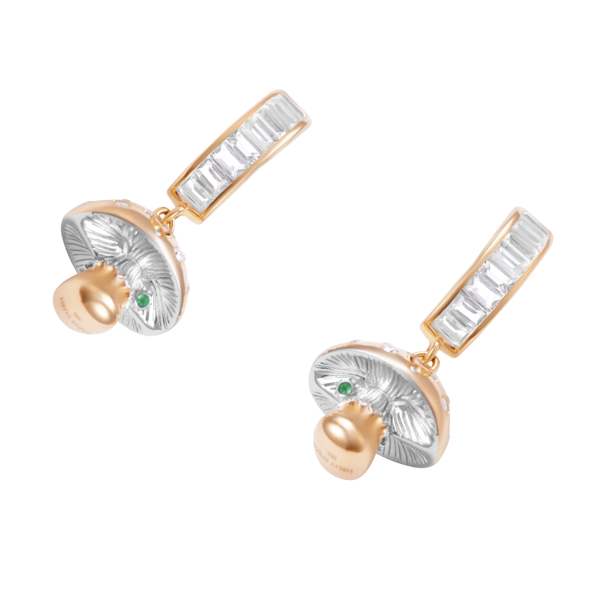 Mycelium Funghi 18K Gold Diamond Earrings